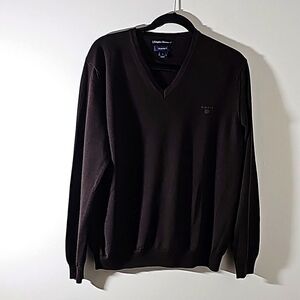 Gant dark brown men size medium lightweight sweater. Extra fine Merino wool.